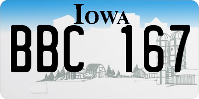 IA license plate BBC167