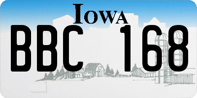 IA license plate BBC168