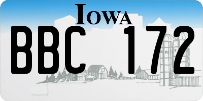 IA license plate BBC172
