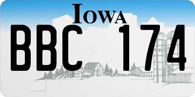 IA license plate BBC174
