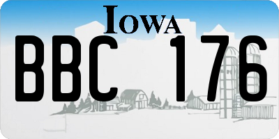 IA license plate BBC176