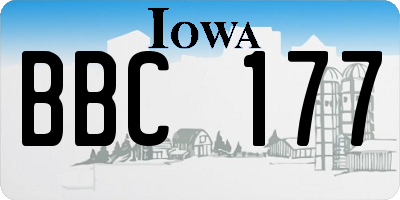 IA license plate BBC177