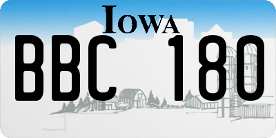 IA license plate BBC180