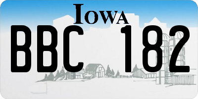 IA license plate BBC182