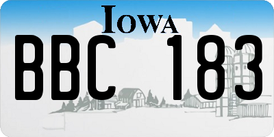 IA license plate BBC183