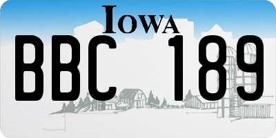 IA license plate BBC189
