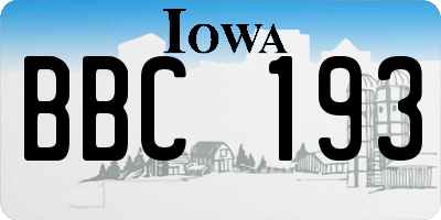 IA license plate BBC193