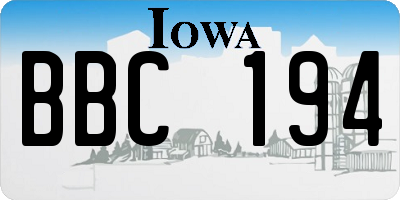 IA license plate BBC194