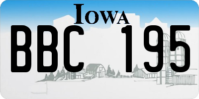 IA license plate BBC195