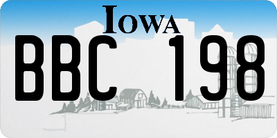 IA license plate BBC198