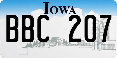 IA license plate BBC207