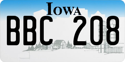 IA license plate BBC208