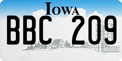 IA license plate BBC209