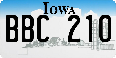 IA license plate BBC210