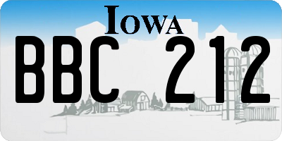 IA license plate BBC212