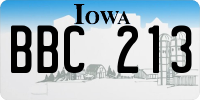 IA license plate BBC213