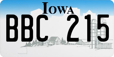 IA license plate BBC215