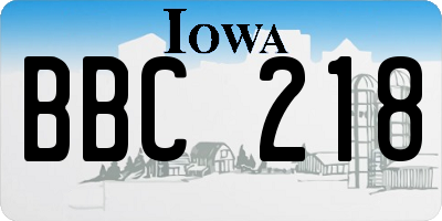 IA license plate BBC218