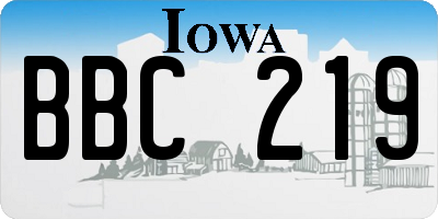 IA license plate BBC219