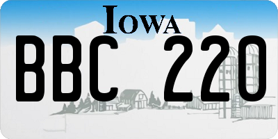 IA license plate BBC220