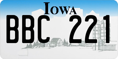 IA license plate BBC221