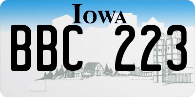 IA license plate BBC223