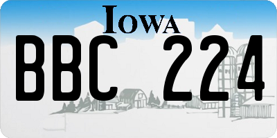 IA license plate BBC224