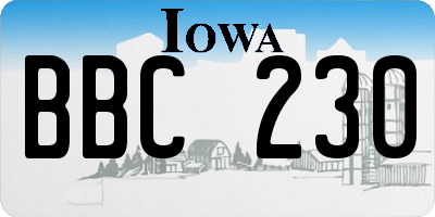 IA license plate BBC230