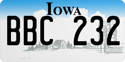 IA license plate BBC232