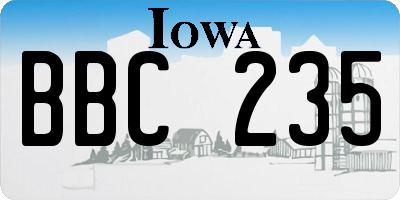 IA license plate BBC235