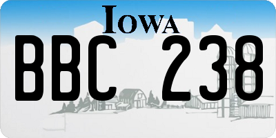 IA license plate BBC238