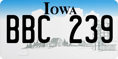 IA license plate BBC239