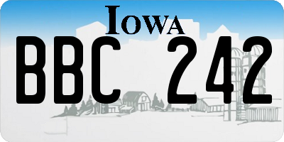 IA license plate BBC242