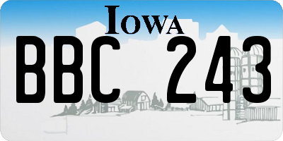 IA license plate BBC243