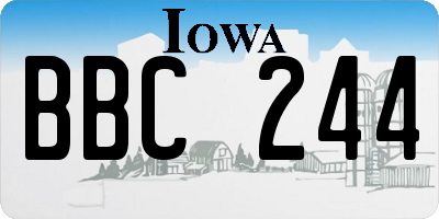 IA license plate BBC244