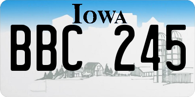 IA license plate BBC245