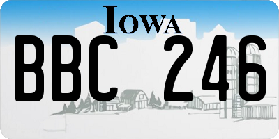 IA license plate BBC246