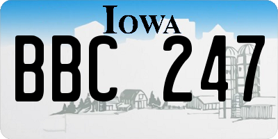 IA license plate BBC247
