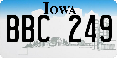 IA license plate BBC249