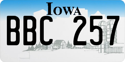 IA license plate BBC257