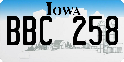 IA license plate BBC258