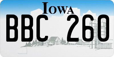 IA license plate BBC260