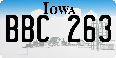 IA license plate BBC263
