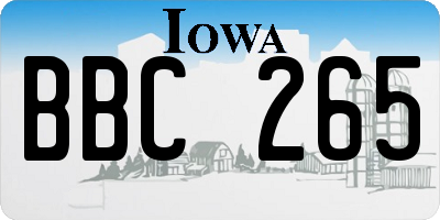 IA license plate BBC265