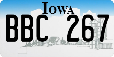 IA license plate BBC267