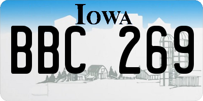 IA license plate BBC269