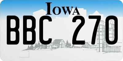 IA license plate BBC270
