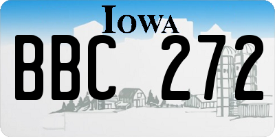 IA license plate BBC272