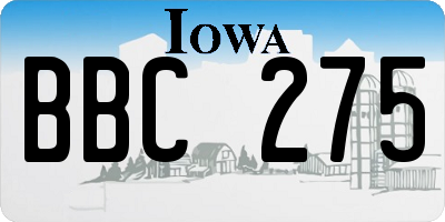 IA license plate BBC275