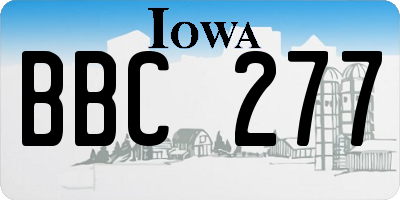 IA license plate BBC277